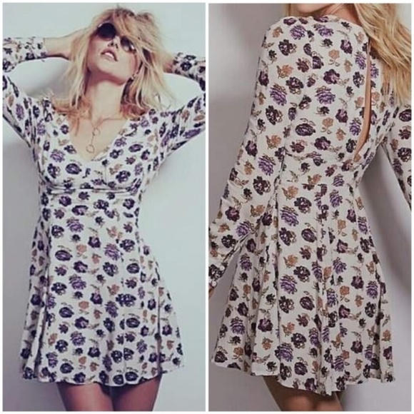 Free People Dresses & Skirts - Free People Floral Open Back Dress Size 4
